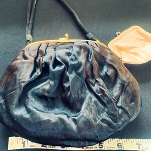 Vintage 1950’s Black Satin Handbag